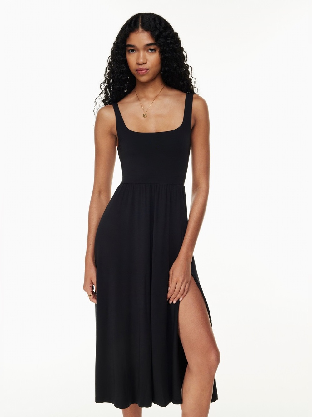 EUC ARITZIA WILFRED Market Slit Dress S Black Sleeveless